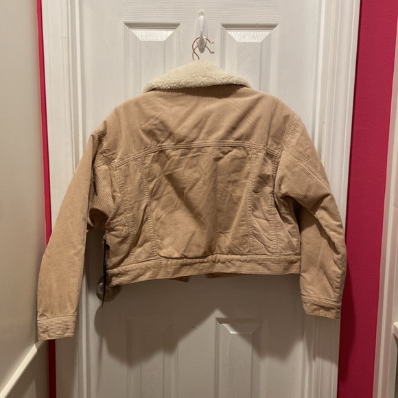 NWT Forever 21 Tan Cotton Faux Shearling Jacket - Picture 2 of 9